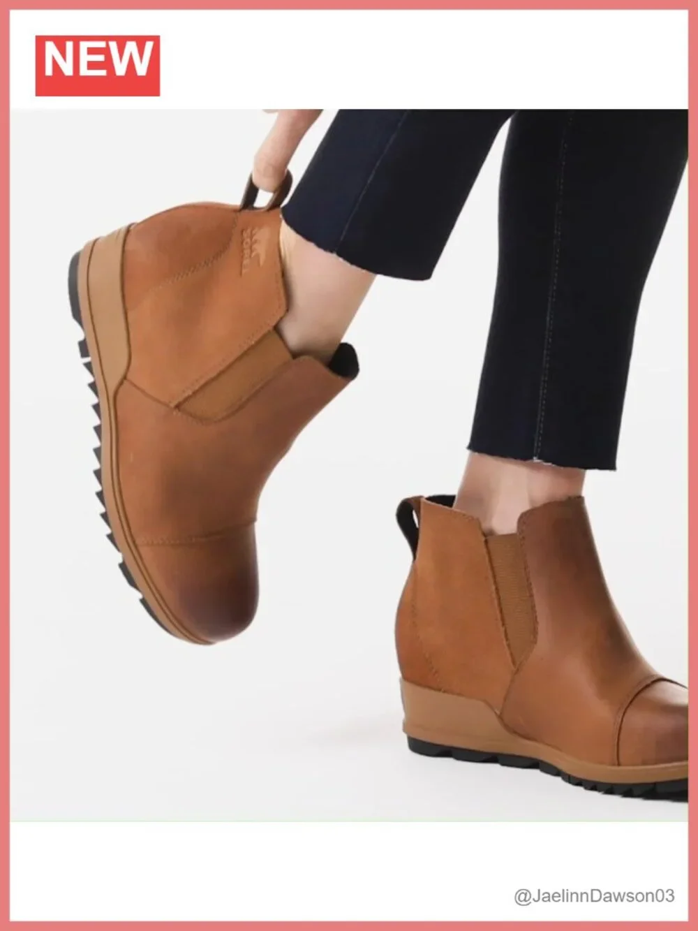 Women's Waterproof Leather & Suede Ankle Boot Wedge Slip-On